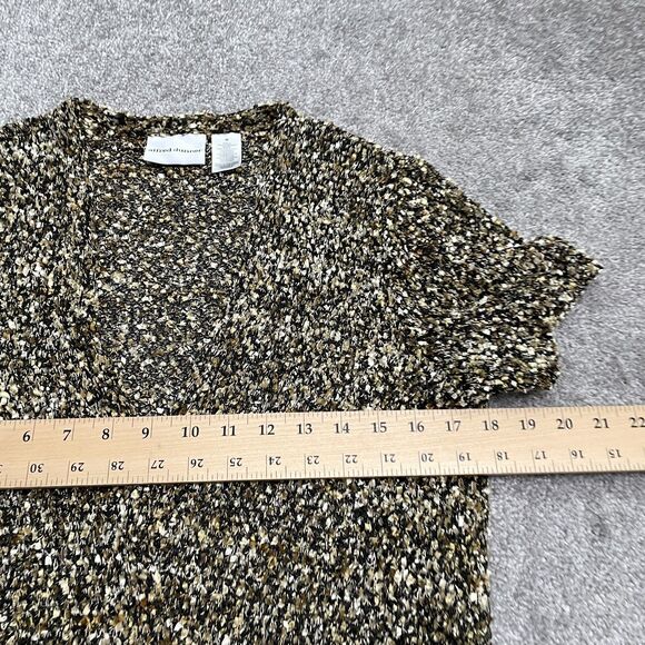 Alfred Dunner Cardigan Popcorn Sweater Womens Medium Brown Short Sleeve Casual - Picture 7 of 9